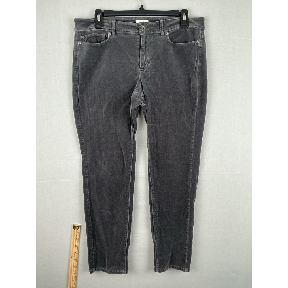 J Jill Peached Cotton Jeans Womens 10 Petite Gray‎ Soft Stretch Straight Leg